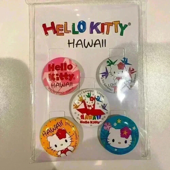 NWT Hello Kitty Pearl Harbor HAWAII exclusive tsuru pins set of 5! - Picture 2 of 3